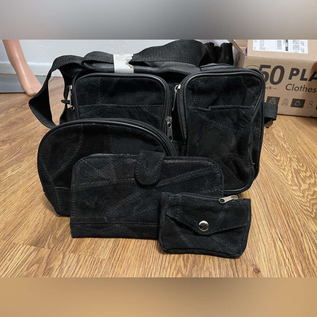 Patch Suede Travel Bag
